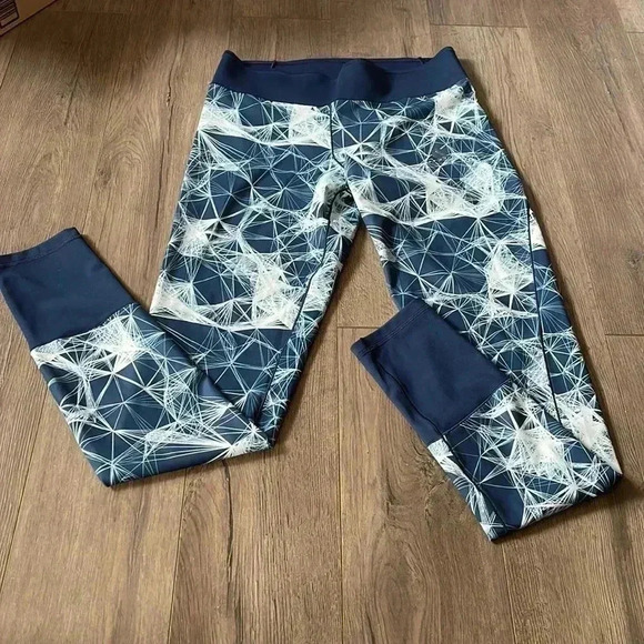 NWOT Adidas Super Long All Over Print Womens Long Running Tights -  Blue-L - Picture 4 of 9
